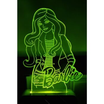 7 Color Changing 3D LED Barbie Night lamp with Plug for Living Room