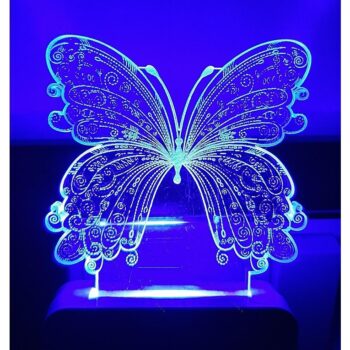 7 Color Changing 3D LED Butterfly Night lamp with Plug for Living Room