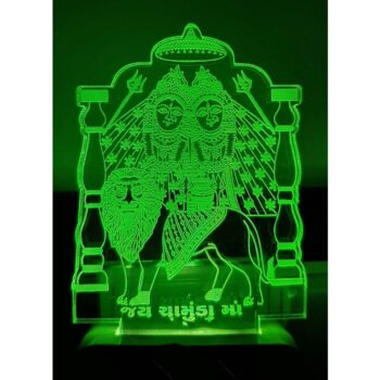 7 Color Changing 3D LED Chamunda Maa Night lamp with Plug for Living Room