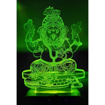 7 Color Changing 3D LED Ganesh Ji Night lamp with Plug for Living Room