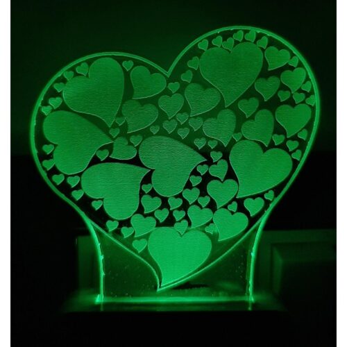 7 Color Changing 3D LED Heart Night lamp with Plug for Living Room