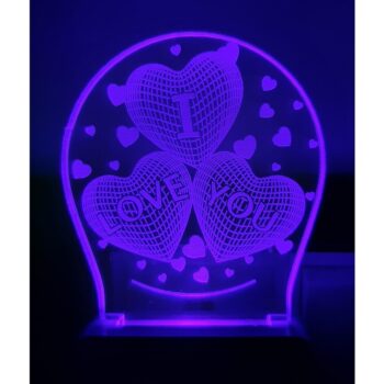 7 Color Changing 3D LED Love You Night lamp with Plug for Living Room