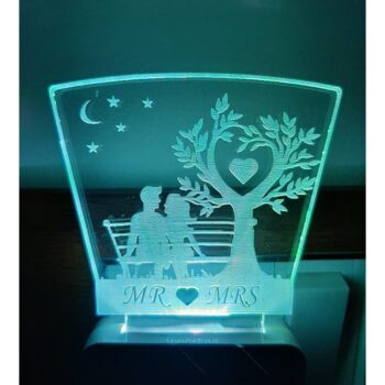 7 Color Changing 3D LED Lovely Couple Night lamp with Plug for Living Room