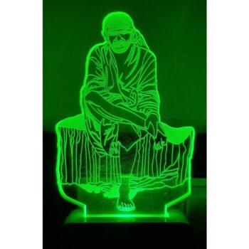 7 Color Changing 3D LED Sai Baba Night lamp with Plug for Living Room