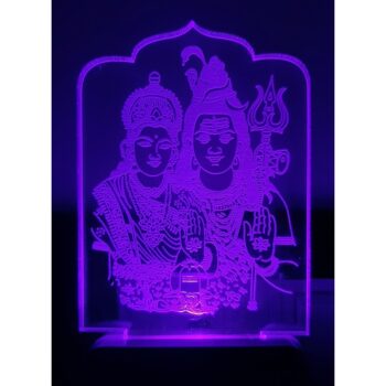 7 Color Changing 3D LED Shiv Parvati Ji Night lamp with Plug for Living Room