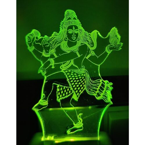7 Color Changing 3D LED Shiv Tandav Night lamp with Plug for Living Room