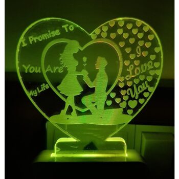 7 Color Changing 3D LED Valentine Couple Night lamp with Plug for Living Room