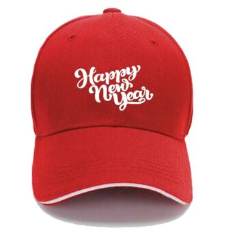 Aura Solid Unisex Happy New Year Cap - Red