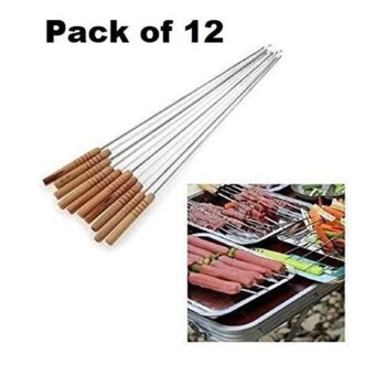 BBQ sticks-Barbecue Skewers for BBQ Tandoor, Grill ( Pack of 12 )