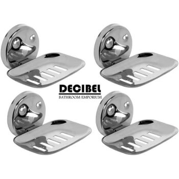 Decibel Premium quality Soap Steel dish visible screws (Steel) (Pack of 4)