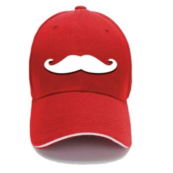 Elegant Solid Unisex Moustache Cap - Red