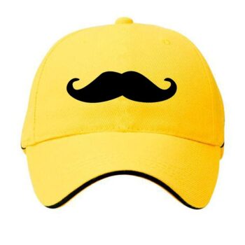 Elegant Solid Unisex Moustache Cap - Yellow