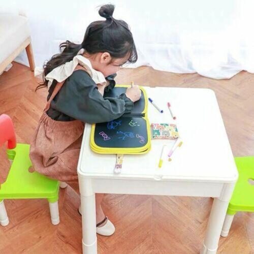 Erasable Doodle Slate Painting Kit for Kids Drawing Book with Wet Wipes Colors for Kids 2