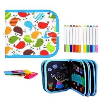 FunBlast Erasable Doodle Slate Painting Kit for Kids Drawing Book with Wet Wipes Colors for Kids14 Pages 5