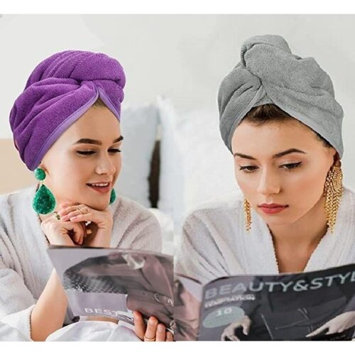 Hair Towel Wrap for Women Super Absorbent Quick Dry Hair Pack of 2