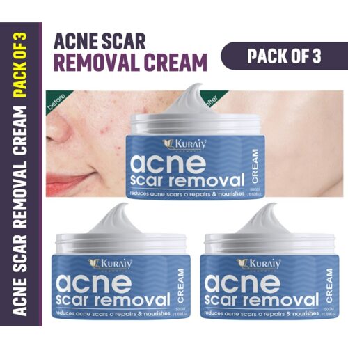 KURAIY Acne Face Cream Herbal Pimple Scar Removal Shrink Pore Oil Control Moisturizing Facial Cream Acne Pack of 3