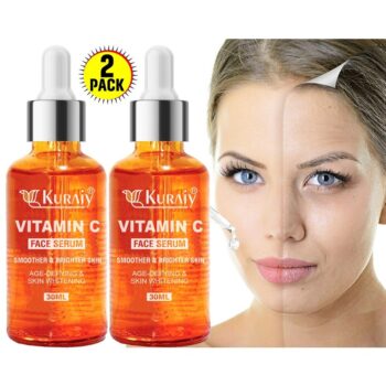 KURAIY Organic Vitamin C Face Serum with Mandarin, For Glowing Skin - Pack of 2
