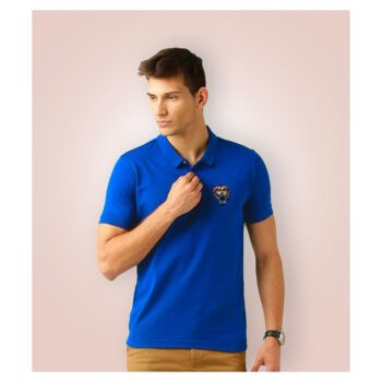 Lazychunks Polycotton Polo T-Shirt for Men - Blue