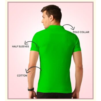 Lazychunks Polycotton Polo T-Shirt for Men - Green