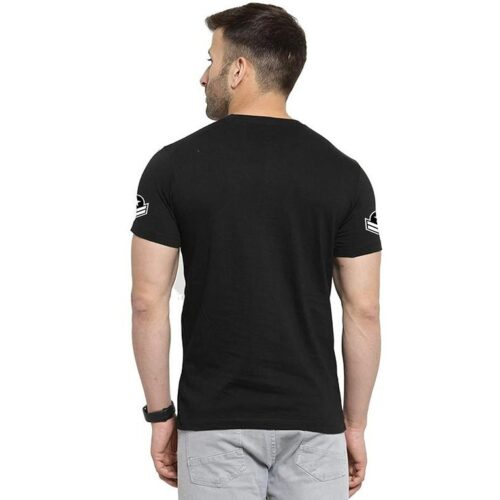 Lazychunks Printed Half Sleeve Men T-Shirt - Black