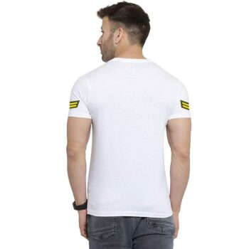 Lazychunks Printed Half Sleeve Men T-Shirt - White