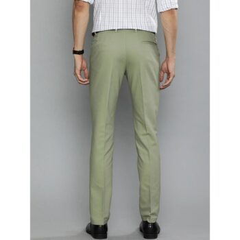 Linen Blend Slim Fit Men Formal Trouser - Green