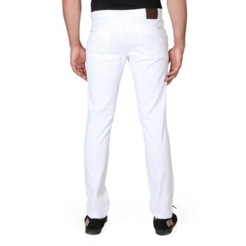 Linen Blend Slim Fit Men Formal Trouser - White