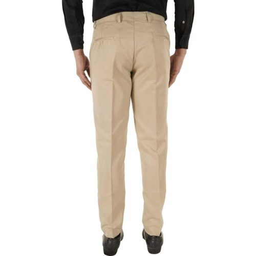 Lycra Blend Regular Fit Men Formal Trouser - Beige