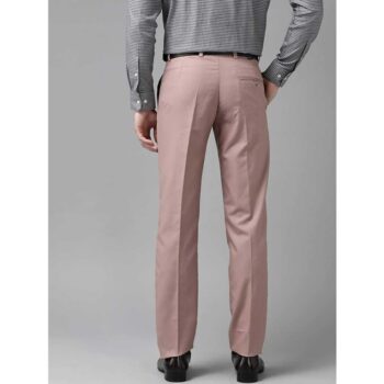 Lycra Blend Regular Fit Men Formal Trouser - Peach