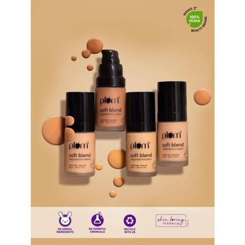 Plum Soft Blend Liquid Concealer With Hyaluronic Acid Matte Finish High Coverage Vegan Cruelty Free Halo Sand 105Y 5