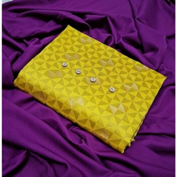 Rangat Trendy Banarasi Silk Dress Material with Jacquard Weaving - Yellow