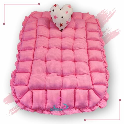 Rectangle Baby Tub Bed With A Heart Pillow (Pink And White)