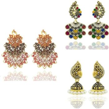 Traditional Women Gold Plated Earring (Combo)