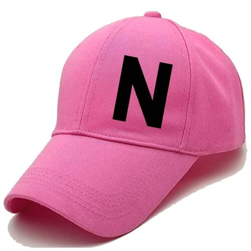 Unisex Solid N Printed Cotton Cap - Pink