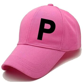 Unisex Solid P Printed Cotton Cap - Pink