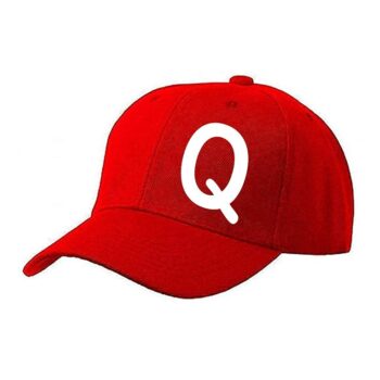 Unisex Solid Q Printed Cotton Cap - Red