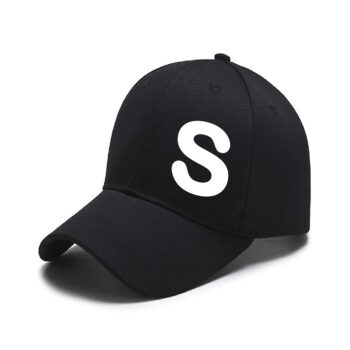 Unisex Solid S Printed Cotton Cap - Black