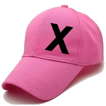 Unisex Solid X Printed Cotton Cap - Pink