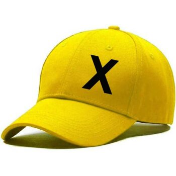 Unisex Solid X Printed Cotton Cap - Yellow