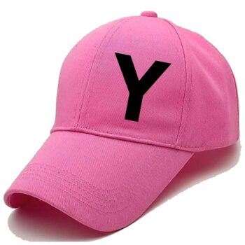 Unisex Solid Y Printed Cotton Cap - Pink