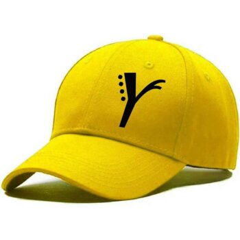 Unisex Solid Y Printed Cotton Cap - Yellow