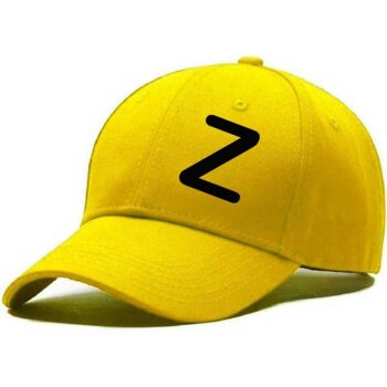 Unisex Solid Z Printed Cotton Cap - Yellow