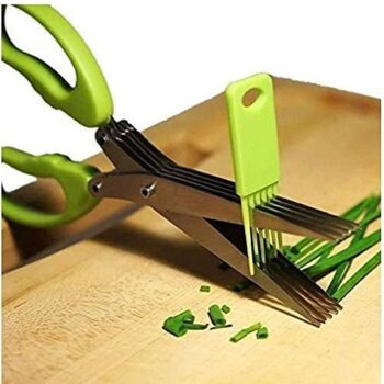Vegetable Scissor- Multi Functional 5 Blade Vegetable Steel Herbs Scissor 