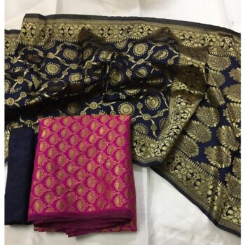 Women Woven Dress Material - Banarsi Silk