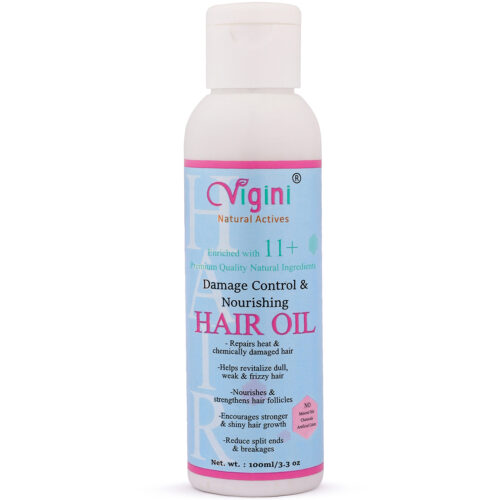 Vigini Natural Damage Control and Nourishing Hair Care Vitalizer Tonic Oil 100 ml for Hair Fall Loss Thinning Rough Dry Itchy Scalp Treatment Provides Silky Shine Frizz FreeHair