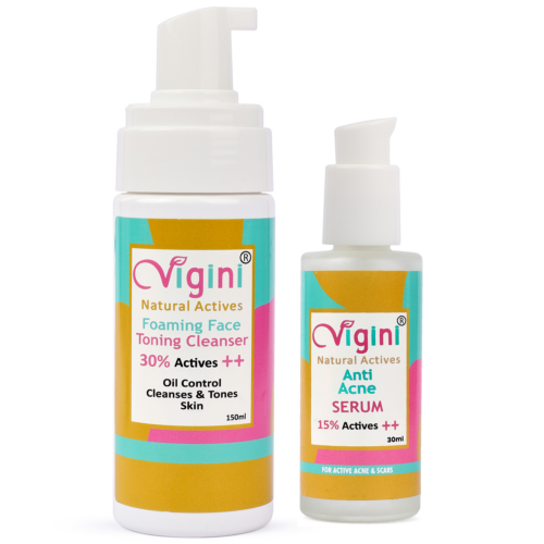 Vigini Foaming Toning Cleansing Face Wash & Serum, Reduces Blackheads Redness |Face Wash