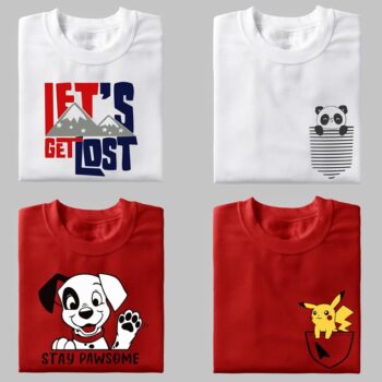 Cotton Printed Half Sleeves Men T-shirt Round Neck T-Shirt Pack Of 4 (1)