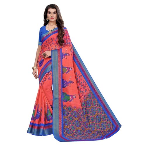 Delicate Printed Cotton Blend Saree Pack of 2 2 2