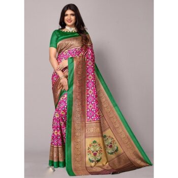 Elegant Printed Art Silk Saree For Women