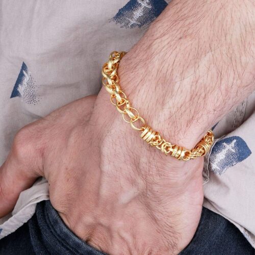 Ethnic Gold Plated Mens Bracelet 2 2